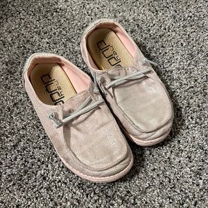 Pink and silver shimmer  Hey Dudes